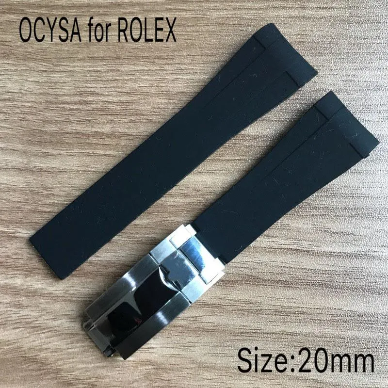 COYSA Brand Rubber Strap For ROLEX SUB 20mm Soft Durable Waterproof Watch straps watches Band Accessories With Original Steel 205C