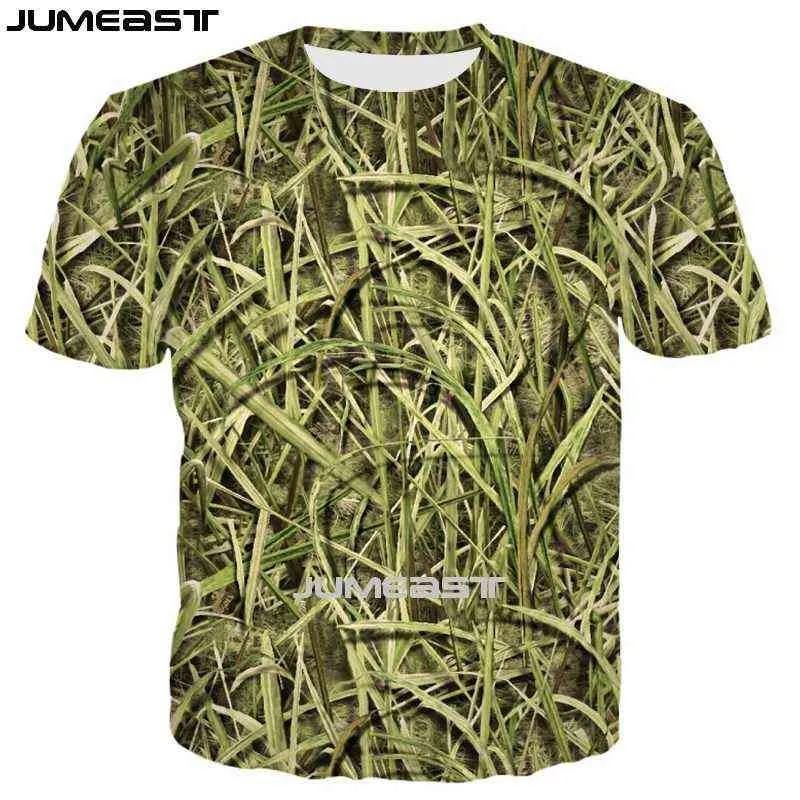 Jumeast Mannen Vrouwen T-Shirt Riet Camouflage Jacht Oversized Streetwear Harajuku Korte Mouw T-shirt Zomer Trui Tops Tees G1222