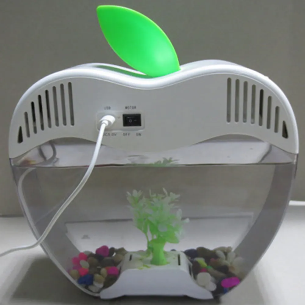 Aquarium USB-Mini-Aquarium mit LED-Nachtlicht, LCD-Display und Uhr, Aquarium, personalisieren Sie das Aquarium, Fischschale D20 Y20282V