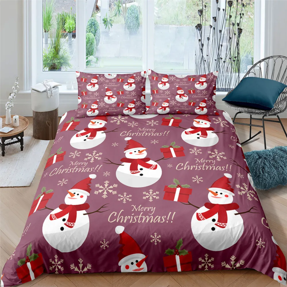 Homesky beddengoedset Kerstmis 9 kleurenstijlen MicroFiber dekbedovertrek enkele dubbele koningin king quilt cover kussensloop beddenkastjes lj1149445