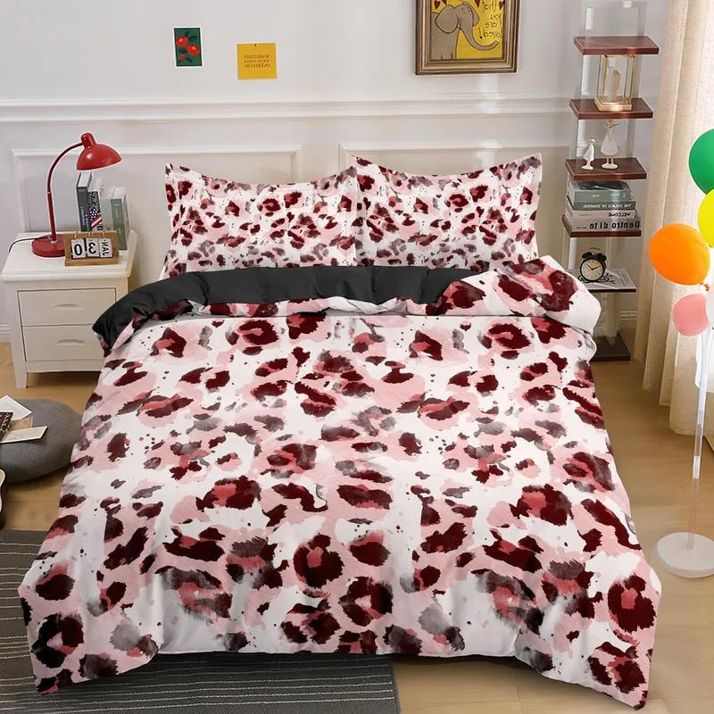 Set biancheria da letto con stampa leopardata Copripiumino bambini Copripiumino trapunta adulti con federa 220222