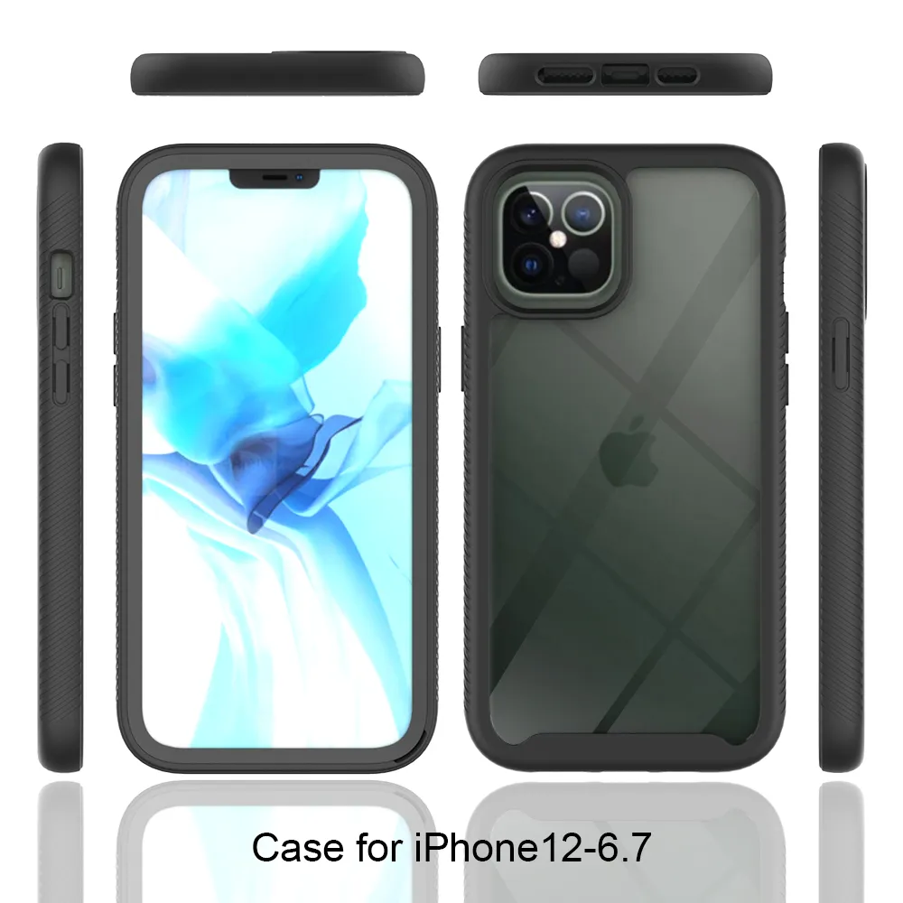 Coque hybride rigide + TPU pour iPhone 12 Pro Max, étui antichoc 2 en 1 pour Apple iPhone 12 Pro/iPhone 12 Max Shield Transparent