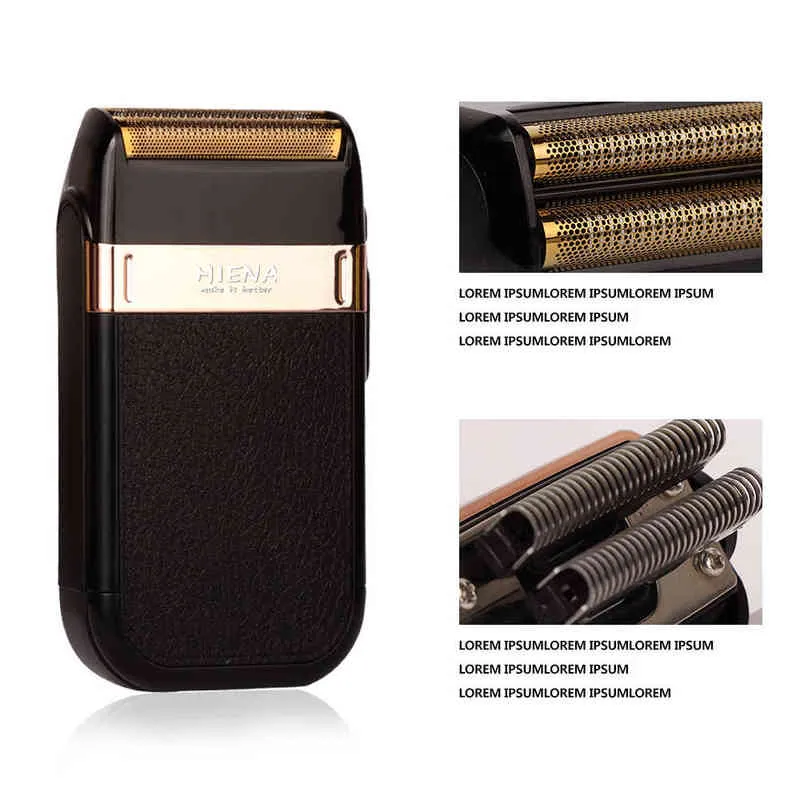 مجموعة مقص الشعر الكهربائية المتقلب اللاسلكي ماكينة حلاقة الرجال الحلاقة آلة القابلة لإعادة الشحن USB الذهب 220121