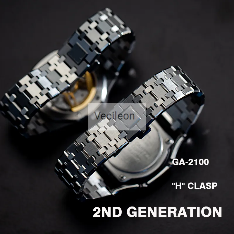 GA2100 nieuwste horlogeband en bezel voor GA-2100 horlogeset modificatie horlogeband bezel 100% metaal 316L roestvrij staal met gereedschap LJ293A