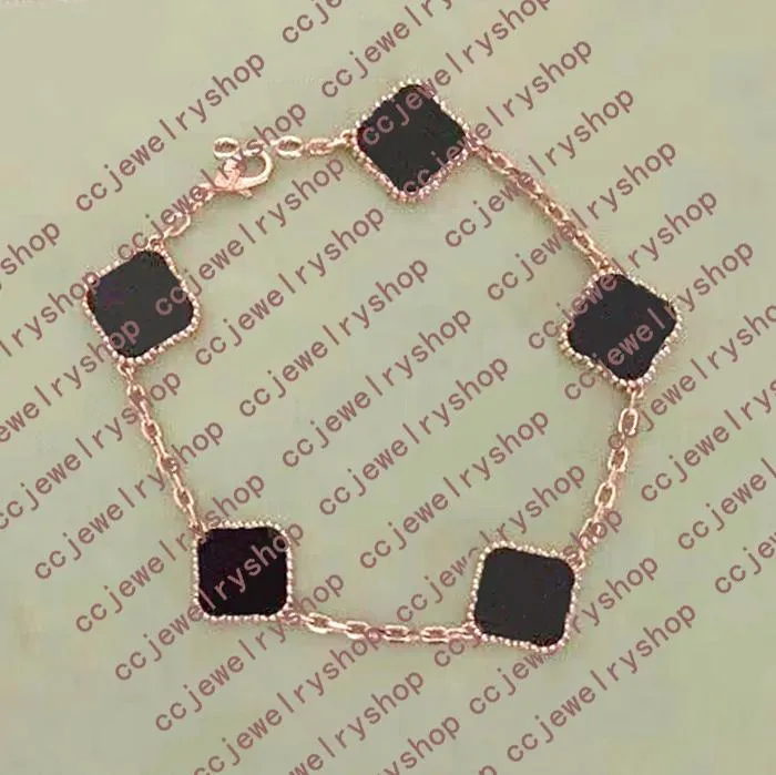 6 couleurs mode classique 4 trèfle à quatre feuilles bracelets de charme bracelet chaîne 18 carats or agate coquille nacre pour femmes filles wedd216h