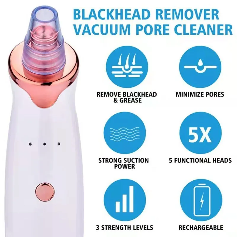 Blackhead Remover Electric Pore Cleaner Face Deep Nose T Zone Acne Pimple Removal Vacuum Suction 26
