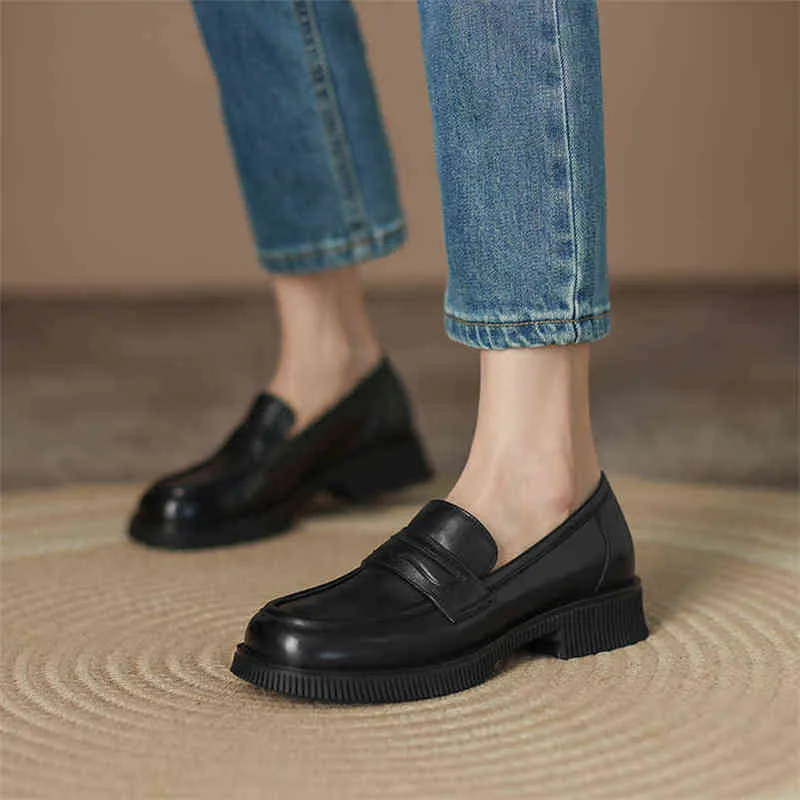Pantuflas Mujer Cuero Tacones Altos Gruesos Zapatos Casuales Plataforma y Medio Negro Marron 2 9