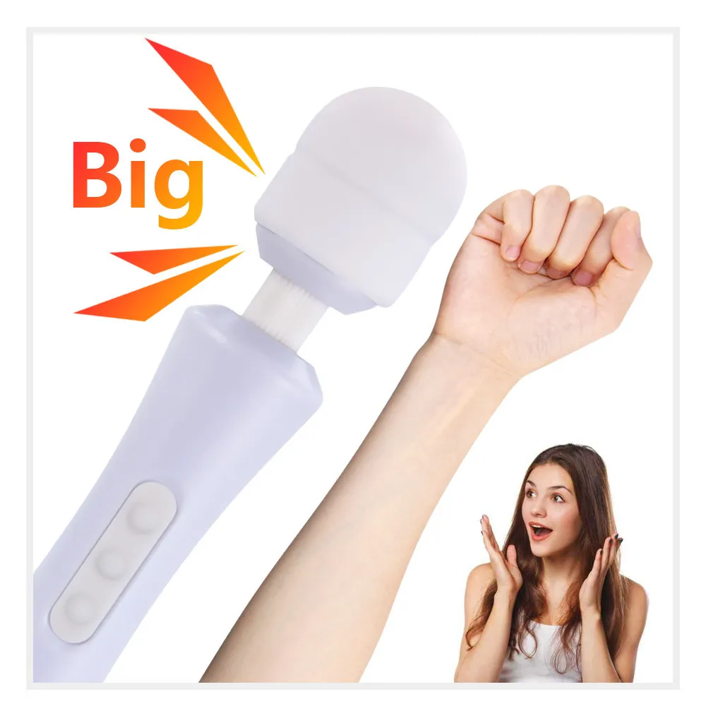 Magia Av varinha Vibrador Clitóris Estimulador USB Carregamento Big Massager 20 Velocidades Brinquedos sexuais para mulheres Flertando Brinquedo Adulto Sex Shop LJ201124