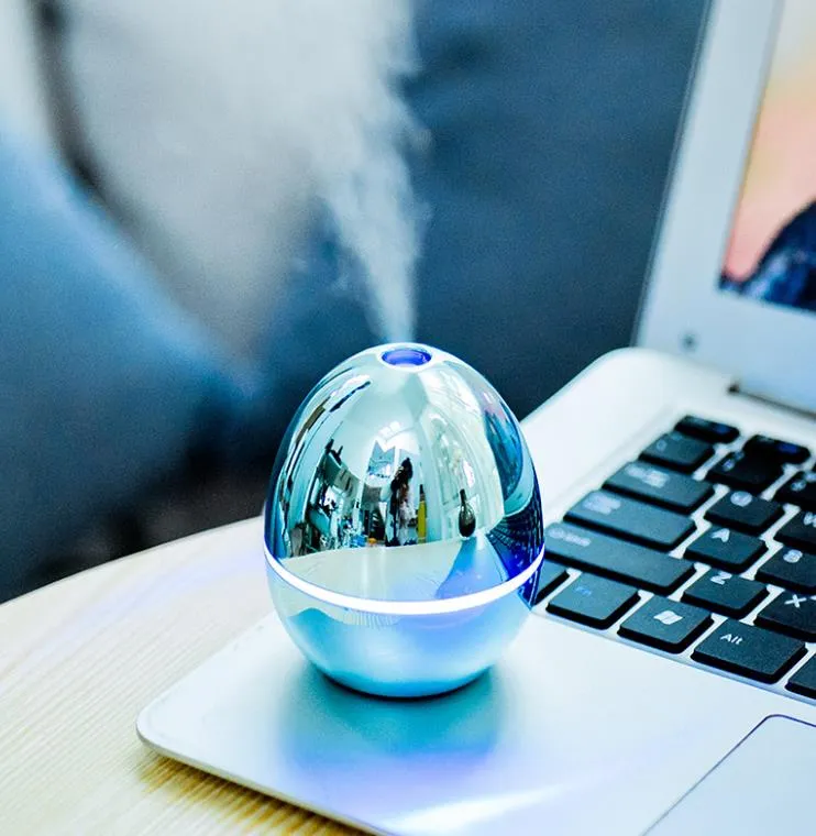 USB Portable Desktop Egg Air Humidifier Essential Oils Diffusers Mist Air Humidifier For Home Office Bedroom Baby Room Car Metalic2362
