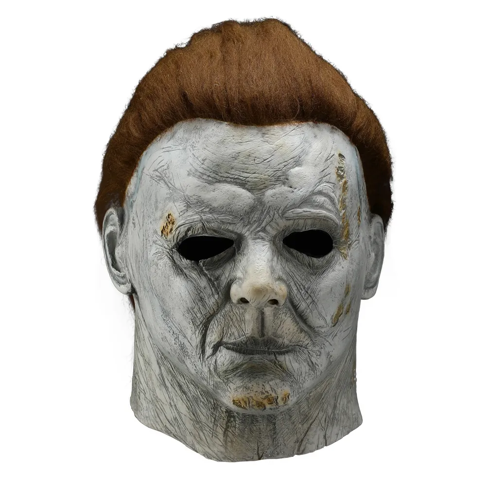 Ужас Майкл Майерс Светодиод Хэллоуин убивает маску косплей страшный убийца полное лицо латексное шлем Хэллоуин партия костюм реквизит новый 201026