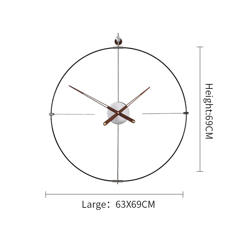NOVO Relógio de Parede de Ferro Forjado Decoração de Casa Escritório Grandes Relógios de Parede Montados Relógio Mudo Design Moderno Europeu Relógios Pendurados Z12259c