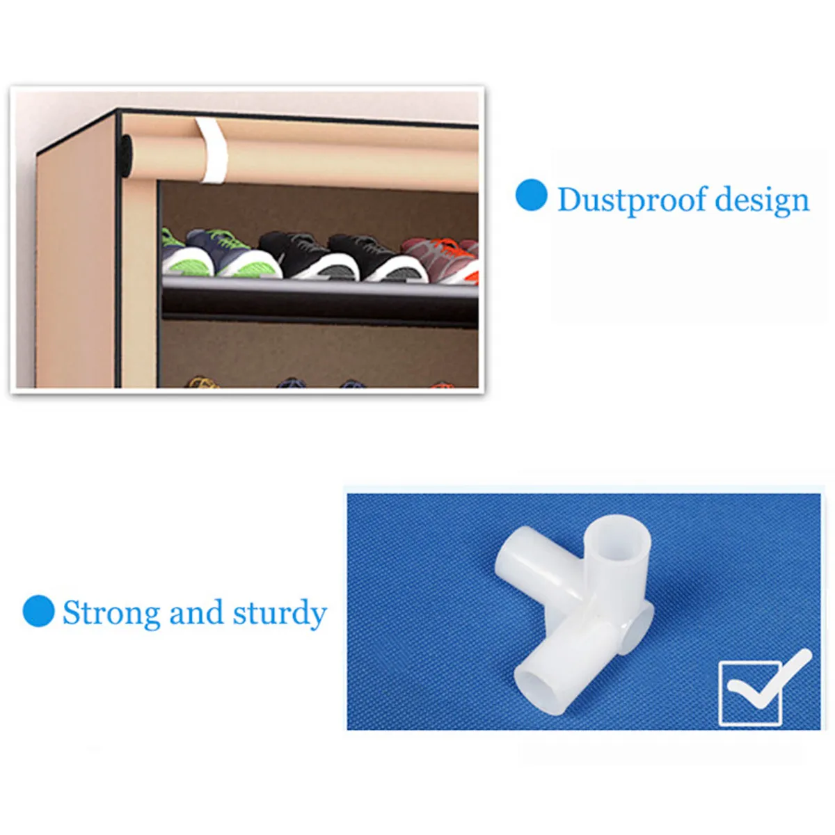 Dustproof Large Size Non-Woven Fabric Shoes Rack Shoes Organizer Home Bedroom Dormitory Shoe Racks Shelf Cabinet 4/5/6 Layers Y1128