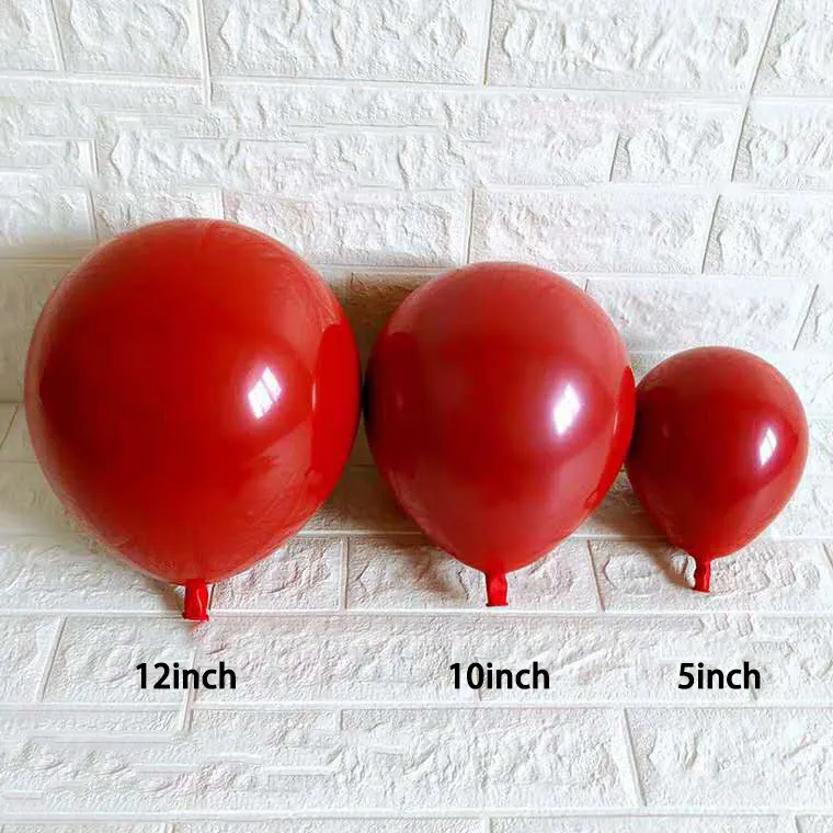 Romantyczny Ruby Red Balon Big Round Balloons Prezenty 5 10 12 18 cali romantyczne zapasy ślubne Dekoracja przyjęcia Y0107215C