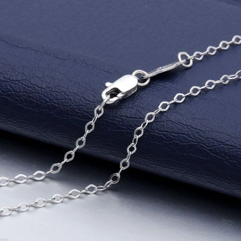 Chains Fine Pure Platinum PT950 Chain 1mmW Women O Link Necklace 18inch 2 5-3g250m