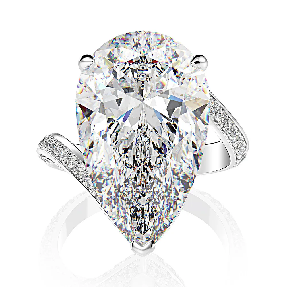 Wong Rain 럭셔리 100% 925 스털링 실버 만든 Moissanite 보석 웨딩 약혼 다이아몬드 반지 고급 보석 도매 201119