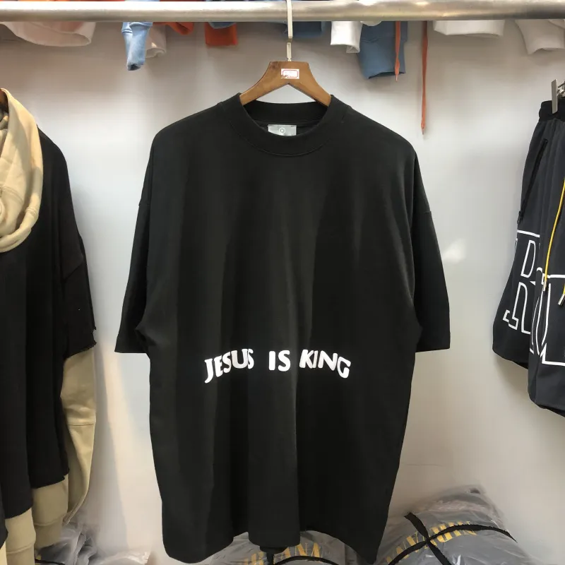 2020SS jezus jest królem T-shirt jezus Mural drukuj t-shirty mężczyźni kobiety Hip-Hop Tee powrót Chicago list bawełna wysokiej jakości topy X1214
