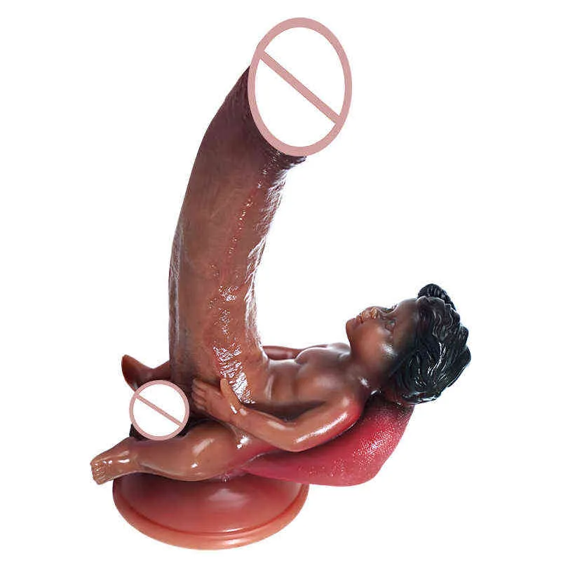 NXY Godes Anal Jouets Cupidon Simulation Pénis Femelle Masturbation Dispositif Silicone Souple Alternative Fun Gun Machine Sm Sex Toy Produits Pour Adultes 0225