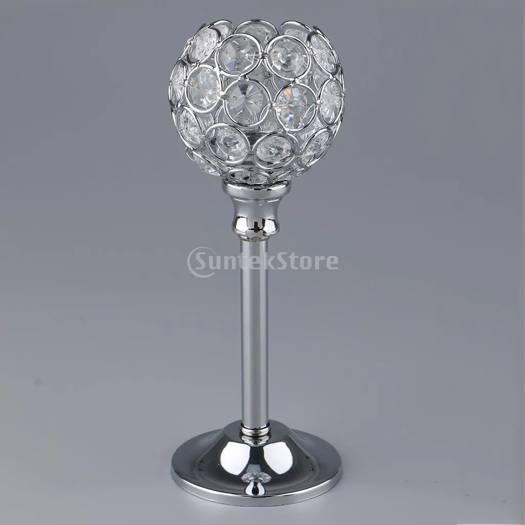 CRYSTAL Metal CANDLE HOLDER CANDLESTICK WEDDING HOLIDAYS CHRISTMAS EVENTS TABLETOP DECOR ORNAMENT