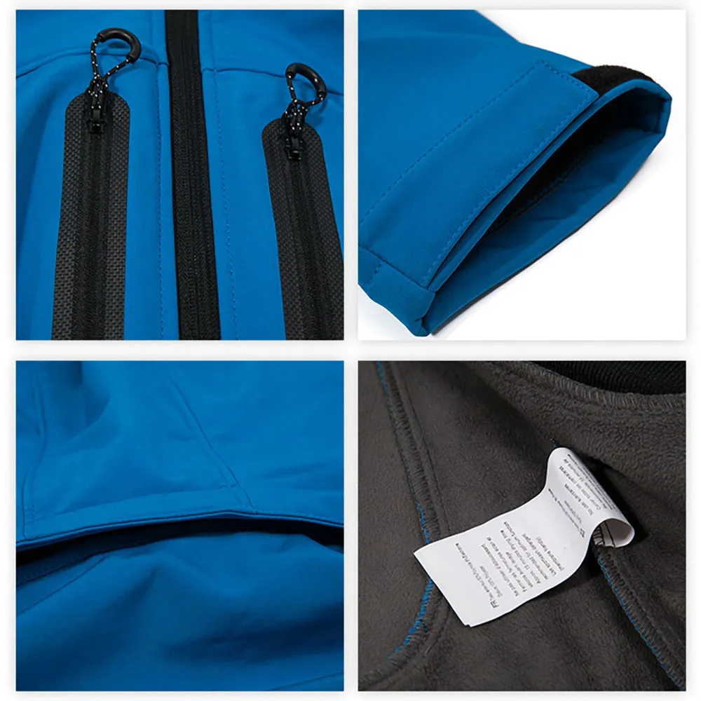 Impressão personalizada jaqueta macia masculino de lã à prova d'água térmico ao ar livre camada de camada com capuz de camada de caminhada de trekking camping capuz de 201128