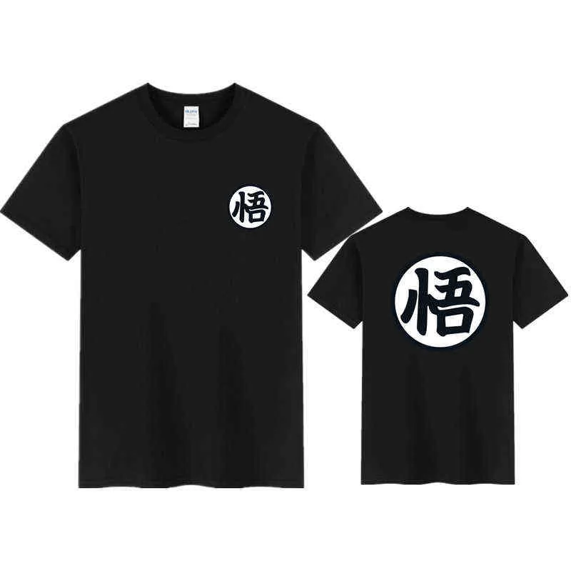 2021 Nieuwe Zomer T-shirts Goku Kostuum Cosplay Korte Mouw T-shirt Japan Anime Print T-shirt Vrouwen Katoenen Herenkleding Top T-stukken G220223