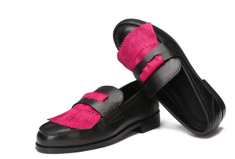Nieuwe stijl rijden schoen lederen casual schoenen hoge top herenschoenen handgemaakte slip op zwarte loafers