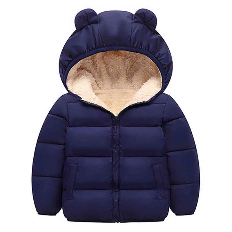 Bebek Kız Ceket Sonbahar Kış Ceket Çocuklar Için Sıcak Kapüşonlu Giyim Boys Çocuk Giysileri 211222