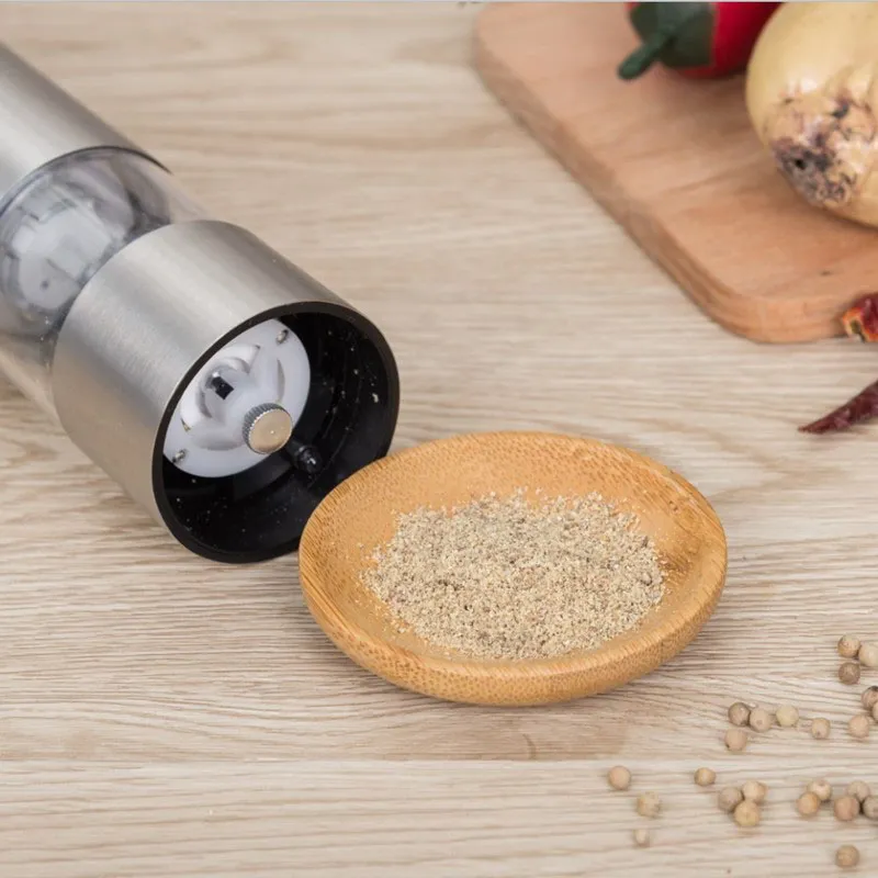 Electric Salt and Pepper Grinder Mill Stainless Steel Spices Cutter Kitchen Seasoning Tools Accessories for Cooking 220311