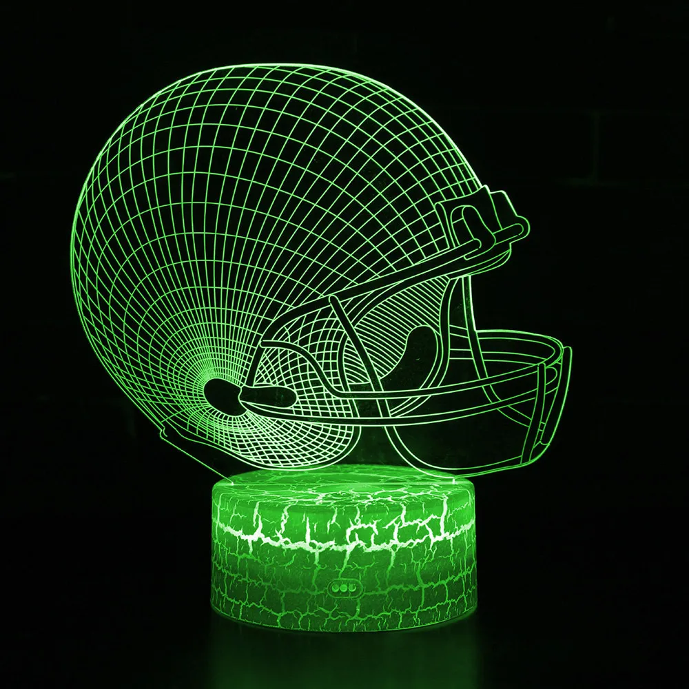 3d Night Light LED -bordsskrivbordslampa Rugby Fotboll Remote Touch Control Kids Halloween Gift Home Decoration D30 Y201006