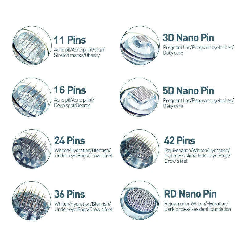 30 stks Bajonet Cartridge Vervanging voor Dr.Pen M8 Micro Naald 16 Pin / 11 Pin / 36 Pin / 5D Nano Huid Needling Tip Derma Stempel 211229