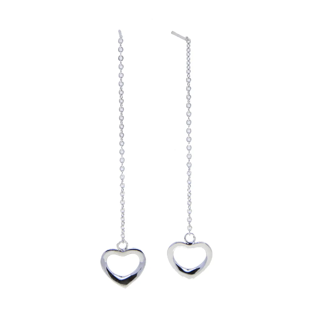 2021 valentines day gift for girlfriend 100 925 sterling silver heart charm tassel chain drop earring promoiton