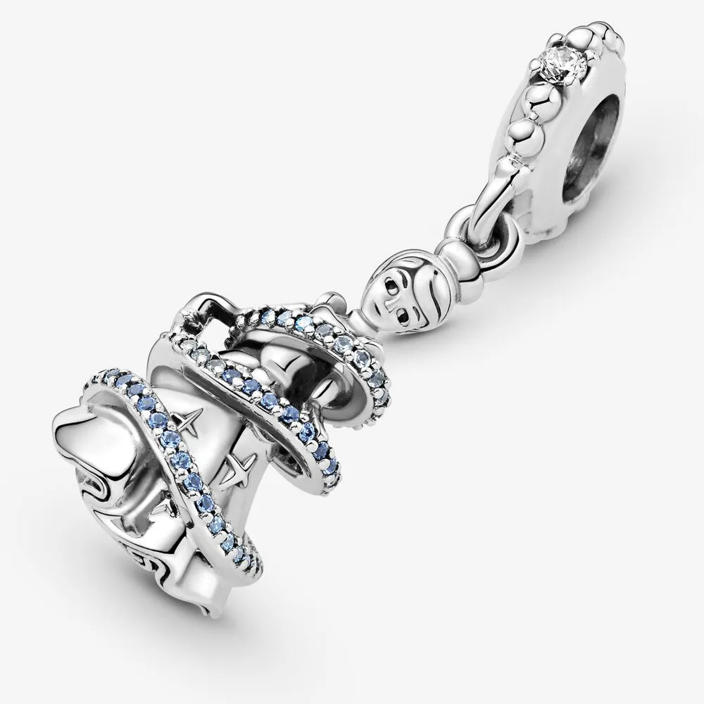100% 925 srebrne eleganckie eleganckie księżniczki Dangle Charms Fit Oryginalna europejska bransoletka bransoletka moda Wesder Wedding Engagement Jewe210a