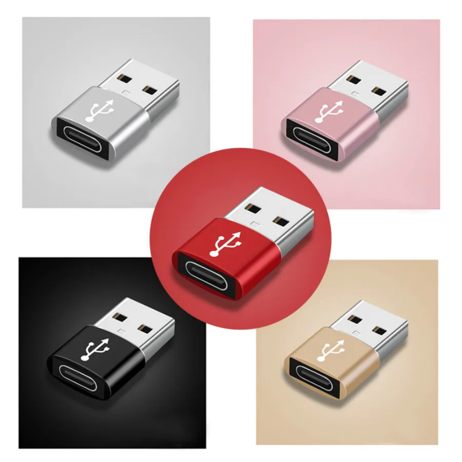 USB-hane att skriva C Kvinna OTG Adapter Converter Type-C Kabeladapter för Samsung S10 OnePlus 2 3 USB-C Databas