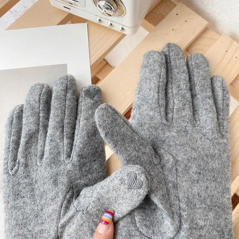 Модельер, зимние теплые перчатки, женские классические брендовые дизайнерские кашемировые перчатки, женские толстые варежки, перчатки для вождения, Guantes1347i