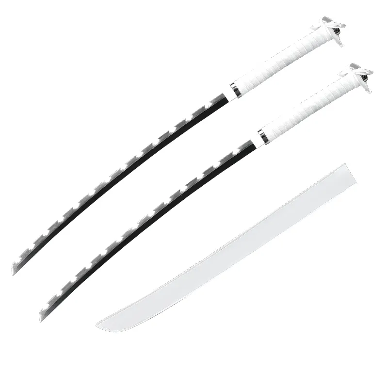 Kerstdecoratie Japanse Anime Demon Slayer Kimetsu Geen Yaiba Hashibira Inosuke Cosplay Props-Real Steel Fantasy Swords-Twee S2724