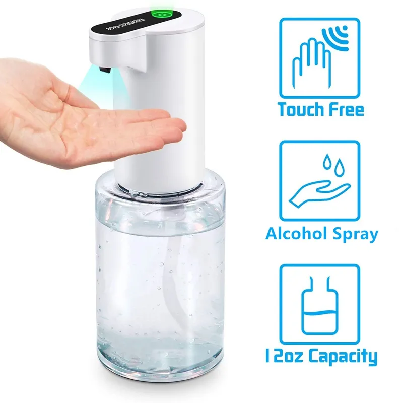 Automatisk alkohol Dispenser Touchless Spray Machine Sensor Tryck på 350 ml tvåldispenser lämplig för hem