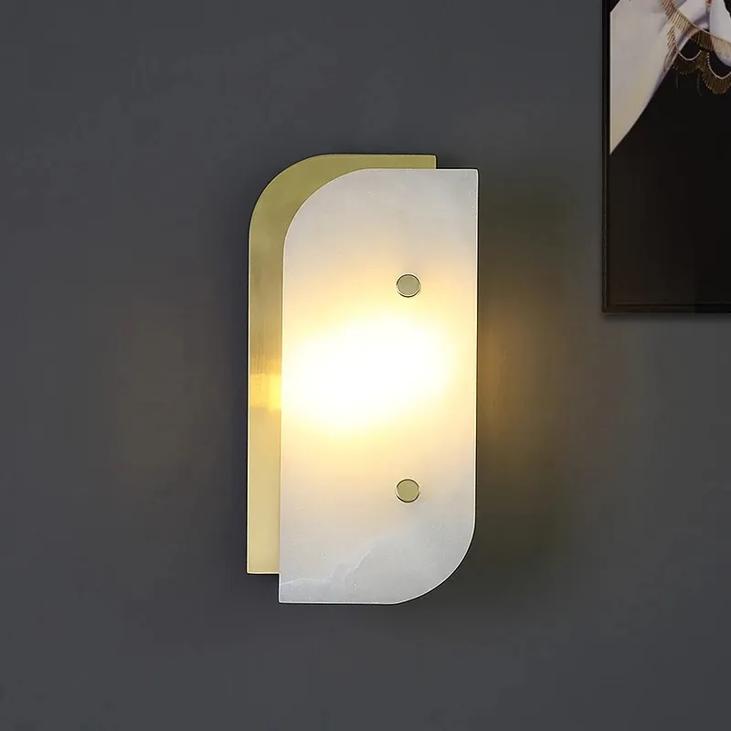 Lampada da parete a LED in marmo 90-260 V Soggiorno Corridoio Applique da parete Lampada da parete bagno Lampada da parete in metallo dorato Illuminazione d'atmosfera326k
