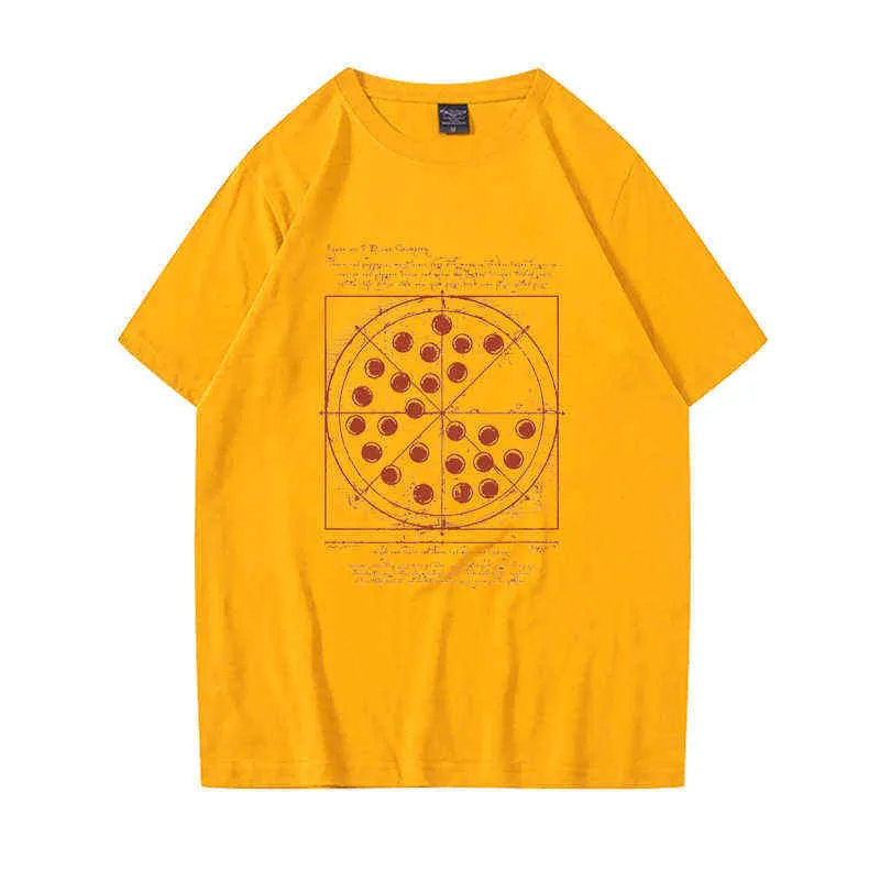 Vitruvian Pizza T-Shirts Tom Holland Same Style Unisex Cotton Casual Tees Tops Fashion Streetwear Y220214