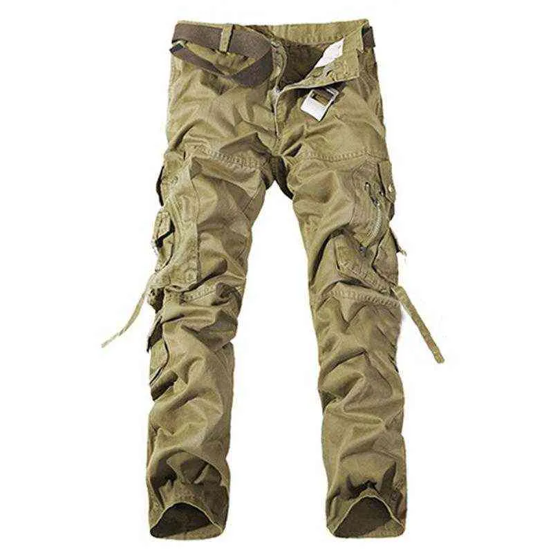 Uomini pantaloni da carico tattici lavorano tutera escursionistiche escursioni escursioni casuali pantaloni di cotone multi-tasca di cotone joggers h1223