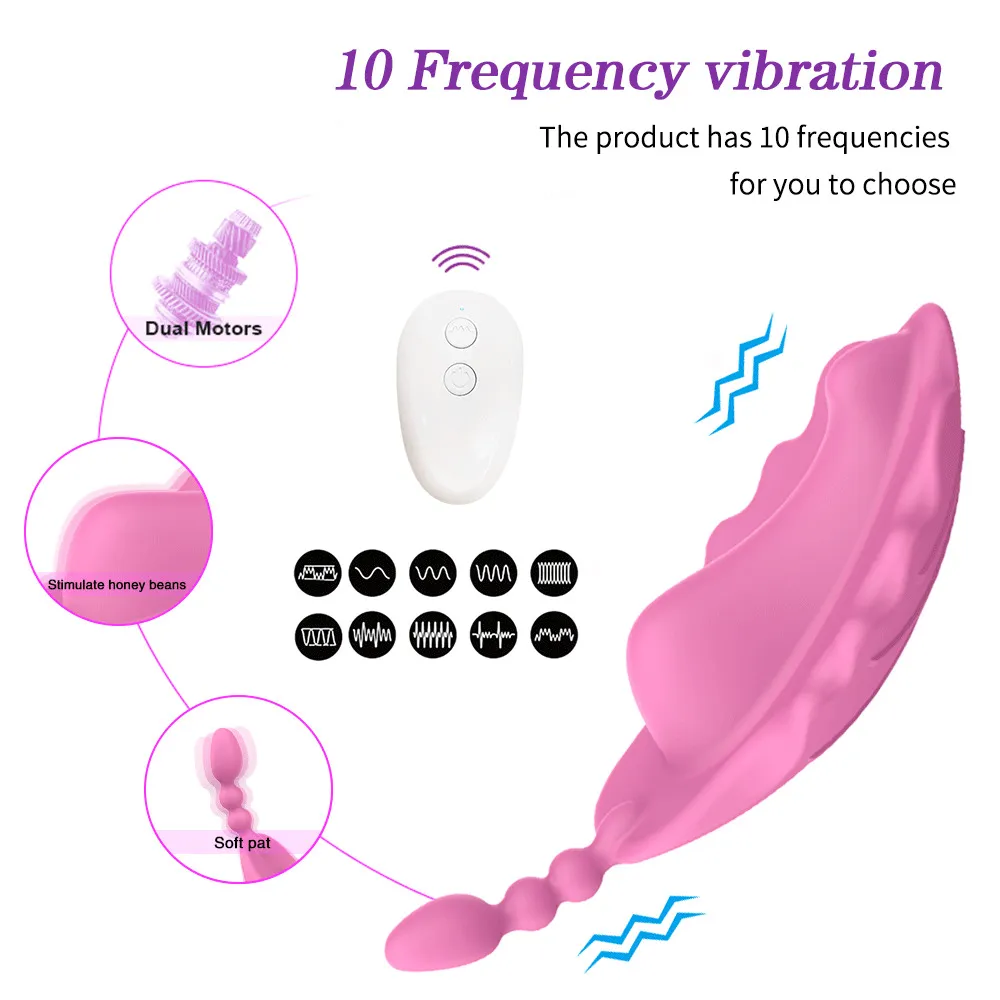 Wearable Panties Dildo Vibrator Wireless Remote Control Butterfly Vibrator Female Masturbatir Invisible Adult Sex Toy For Woman LJ201124