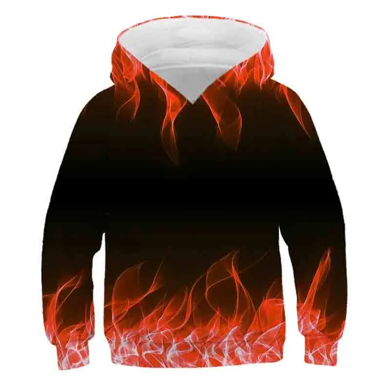 Cool Colorrful Flame 3D Garçons Filles Sweats à capuche Harajuku Sweat-shirt drôle à capuche Casual Streetwear Pull chemise Automne Vêtements Adolescent 28899002