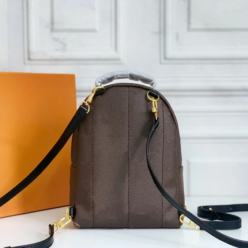 Alta Qualidade Luxurys Leather Mini Mochila Schoolbag com Multi-Propósito Ajustável Cintas de Ombro Bags Bolsas