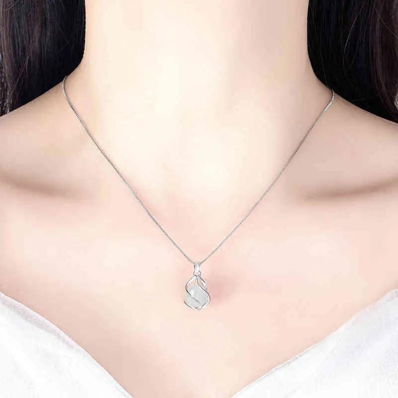 Nieuwe Collectie 100% 925 Sterling Zilver Trendy Opaal Stone Bloem Dames Hanger Ketting Sieraden Accessoires Korte Box Chains