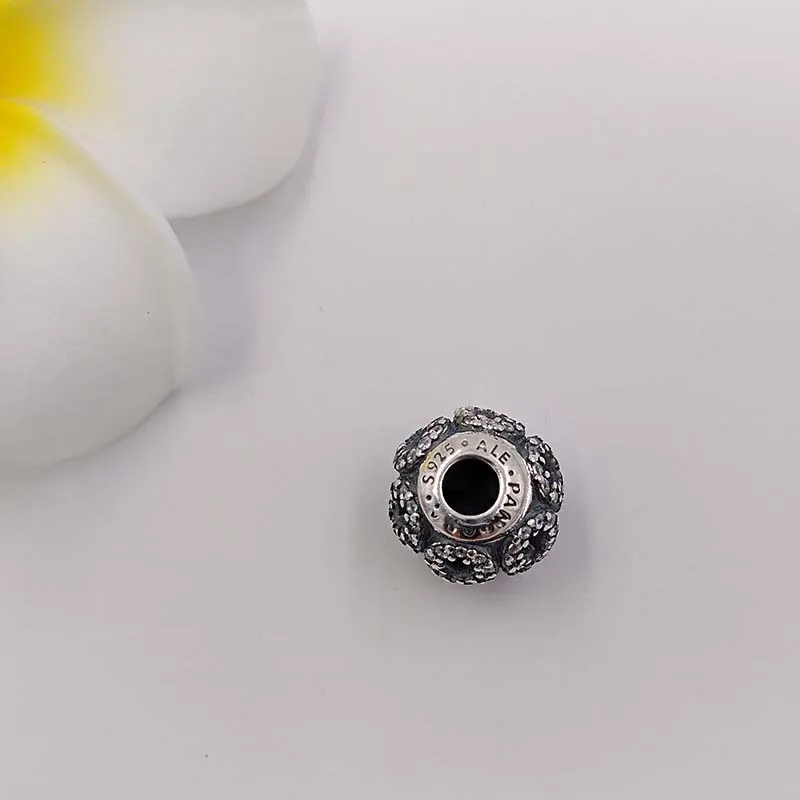 Essence series DEDICATION Clear CZ Pandora Charms for Bracelets DIY Jewlery Making Loose Beads Silver Jewelry wholesale   796047CZ