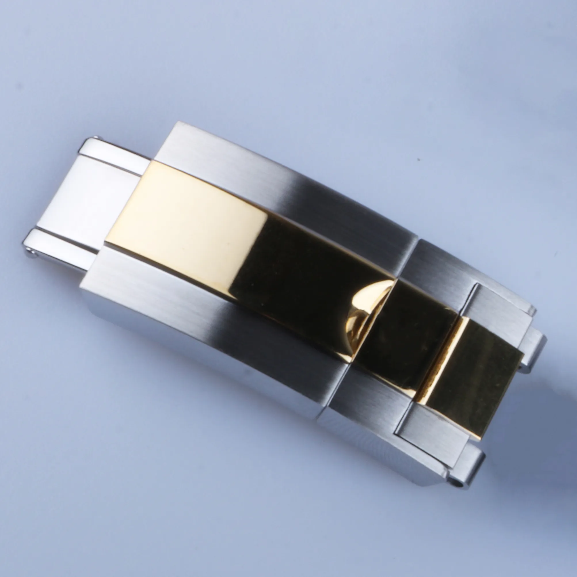16 mm x 9 mm horlogebandgesp Implementatiesluiting midden Goud zilver tweekleurig Hoogwaardig roestvrij staal 275K