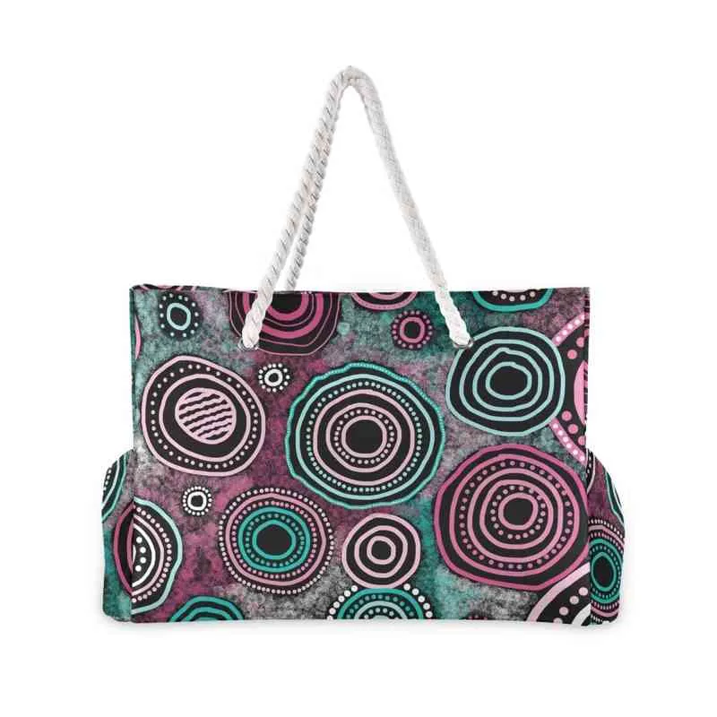 Shopping Bags 2021 Women Nylon Shoulder Beach Bags Design Luxury Ethnic Pattern printCasual Handbag Ladies Large Capacity Shopping Beach Bags 220310