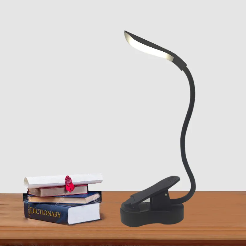 Oplaadbare leeslamp LED-boeklicht USB Flexibele boeklamp Touch Dimmer Clip Tafel Bureaulamp bescherm oog Draagbare Clip Lamp2230