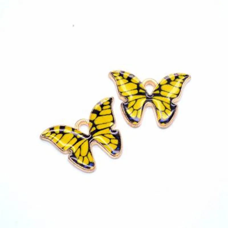 Bunte Schmetterling Charms Anhänger 100 Stück Charms 21 15 MM Emaille Tier Charm Anhänger Passend für Halskette Armband DIY Schmuck Ma184T