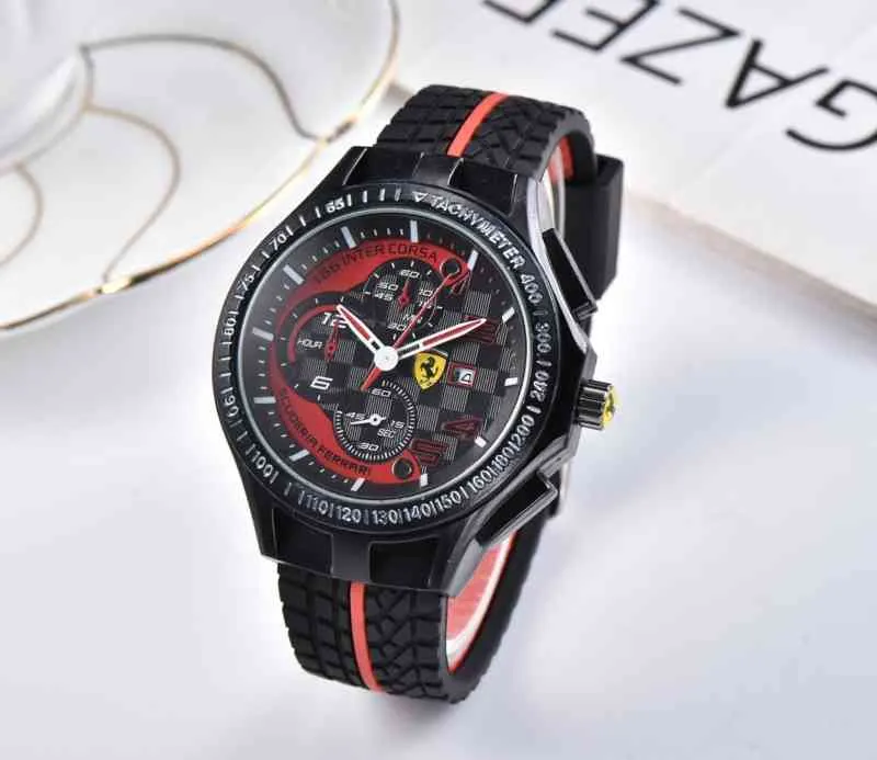 Luksusowy sportowy samochód wyścigowy F1 Gumowy pasek ze stali nierdzewnej ES dla mężczyzn Casual Brance Watch zegarek238s