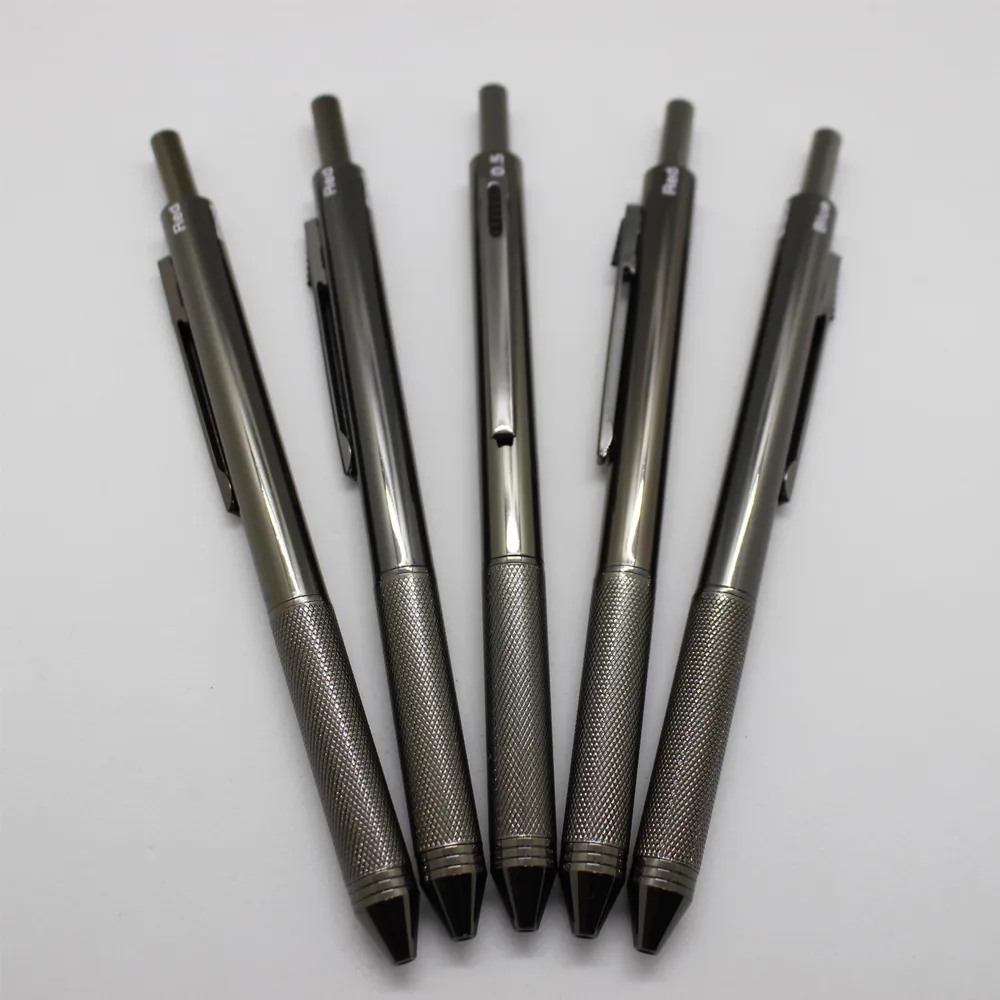 4-in-1-Metallkugelschreiber, mehrfarbiger Kugelschreiber mit 0,5-mm-Druckbleistift und 3 Farbkugelschreibern in einem 201111