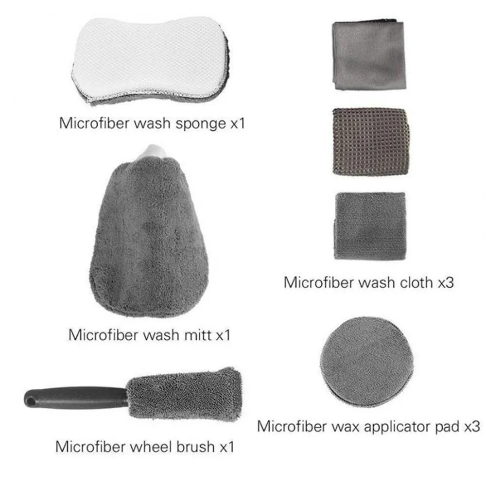 أدوات تنظيف غسل السيارات microfibre مجموعة مناشف المناشف مناشف سلالات الإسفنج مجموعة العناية بالفرشاة العجلة كيت